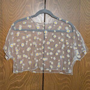 Sheer daisy crop top - size small